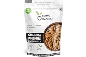 24 Karat Namo Organics - Jumbo Chilgoza Pine Nuts with Shell - 100 Gm - Chilgoza | Exotic Dry Fruits | Raw | A Grade