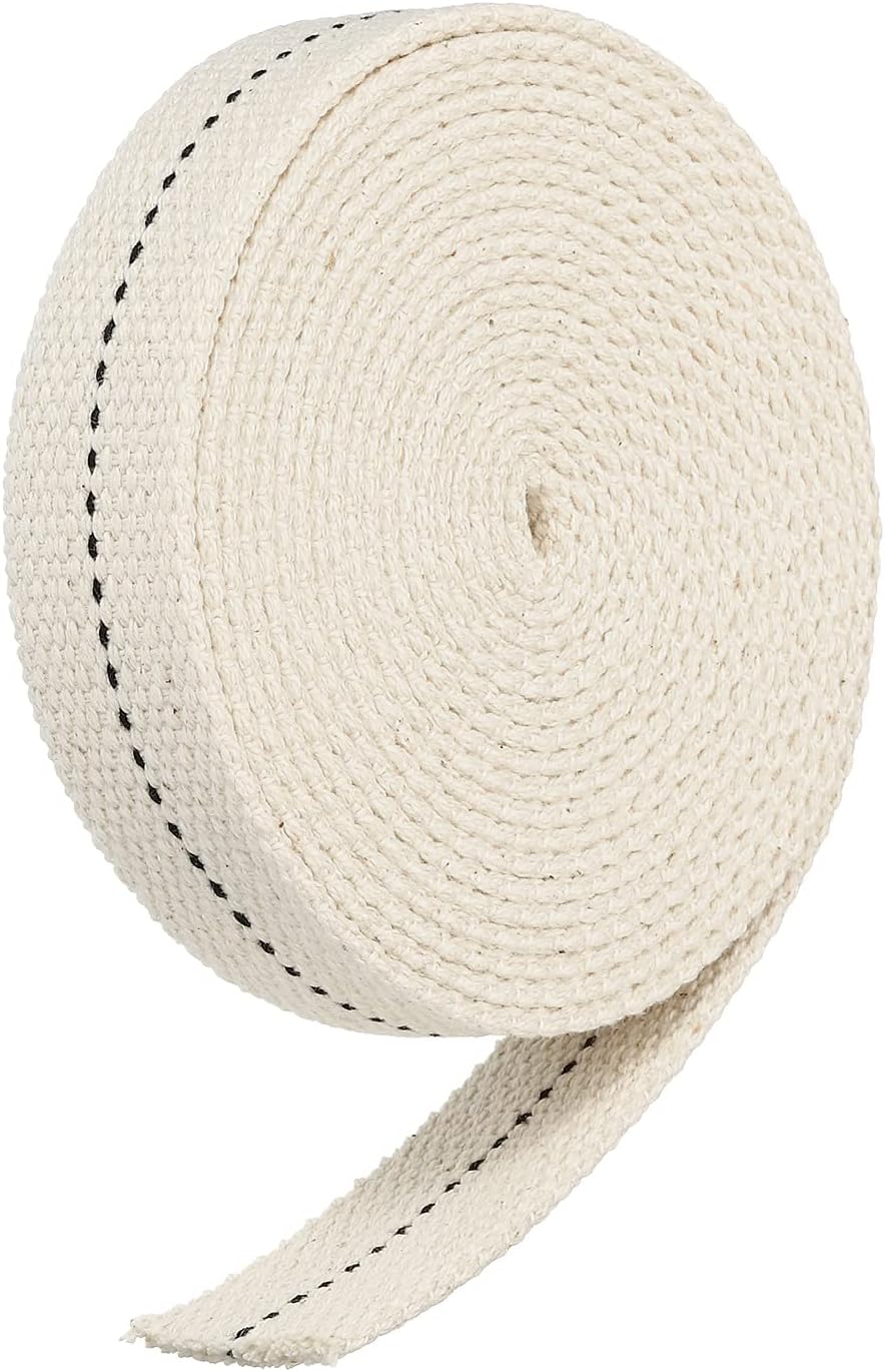 Oil Lamps & Accessories - MECCANIXITY Oil Lamp Wick 7/8 Inch Flat Wide 10 Foot Cotton Lanterns Wick with Black Stitch for Kerosene Burner Lighting