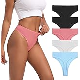 Pmrxi High Waisted Thongs For Women Cotton Tanga Panties Seamless No Show Underwear Women Pack 5