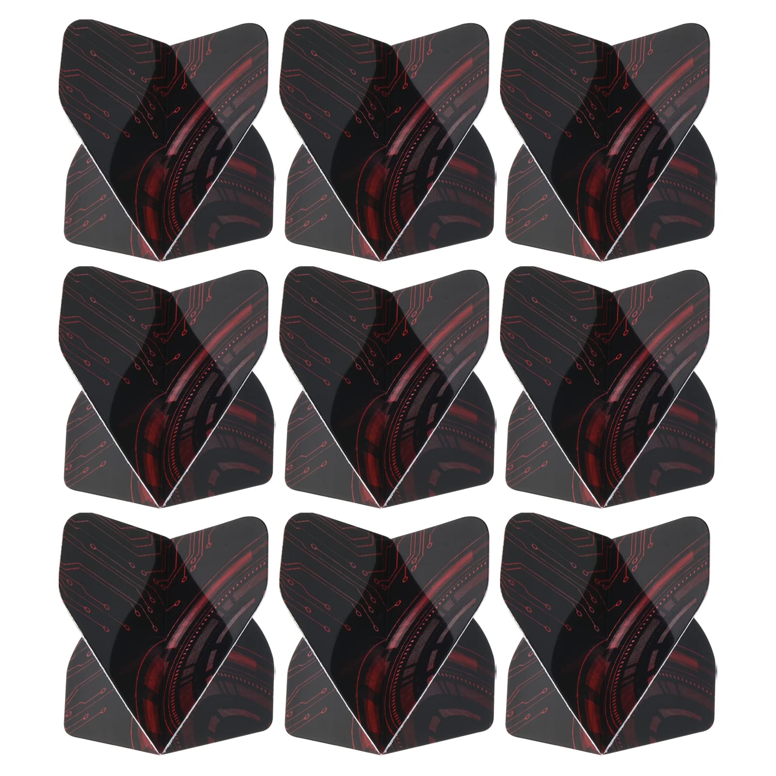 PATIKIL Dart Flights, 9 Pack PET Standard Darts Accessories Replacement Parts for Soft Tip Steel Tip, Mechanical Style, Black, Red