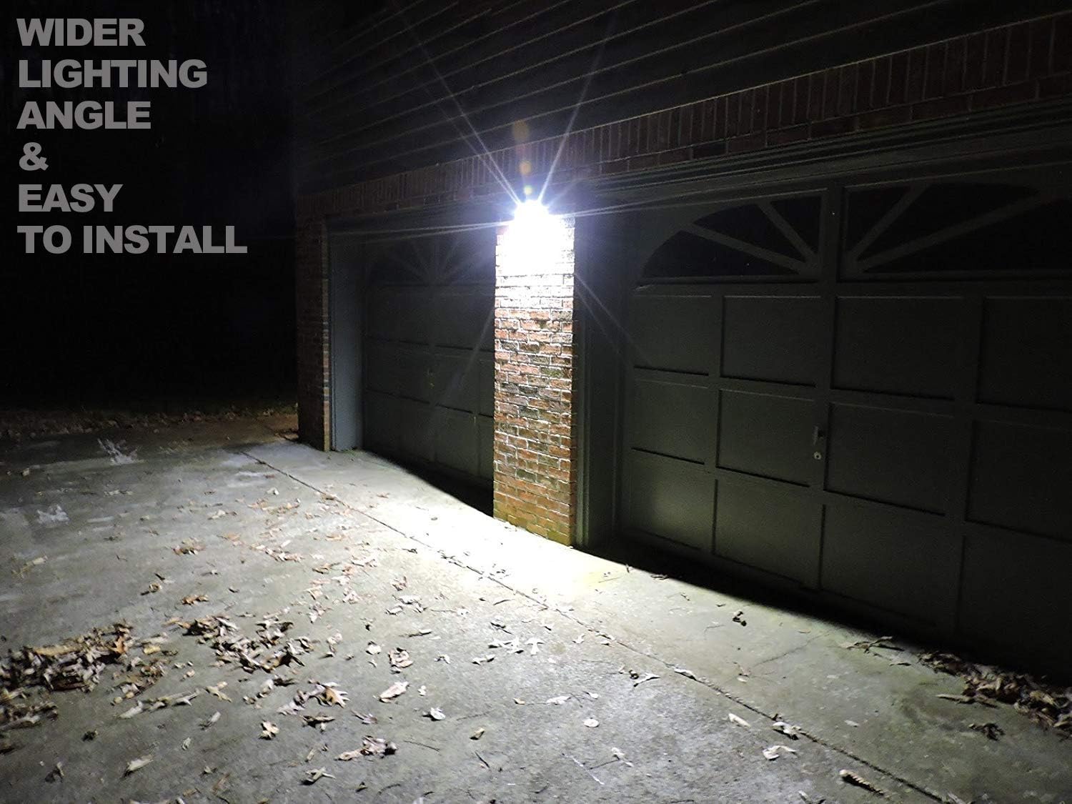 MagicPro Solar Lights Motion Sensor Solar Powered Light - 136 LED Outdoor Security Lighting for Porch, Garden, Driveway, Energy Saving, Durable and Waterproof White Light 2PK - - 
