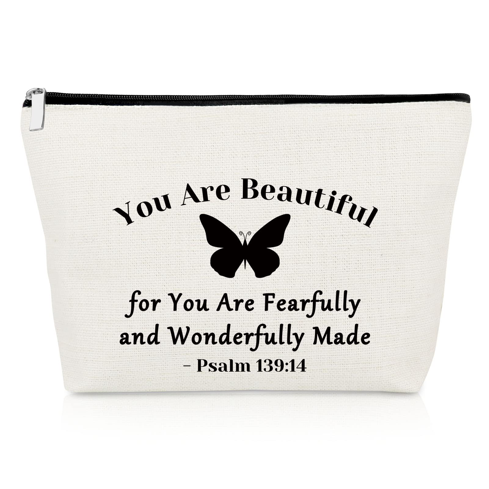 Christian Gifts for Girls Makeup Bag Inspirational Gifts for Women Encouragement Bible Verse Cosmetic Bags Religious Baptism Travel Pouch Mothers Day Thanksgiving Day Christmas Birthday Present