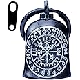 Motorcycle Viking Bell - Motorcycle Angel Bell for Men and Women, Motorcycle Accessories (Black Silver) (Black Silver)