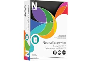 Neenah Bright White Bright White Card Stock, 96 Bright, 65 lb Cover Weight, 8.5 x 11, 250/Pack