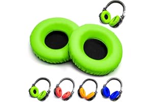 Voarmaks Stylish Color Options Dj Work Ear Pads Foam Cushion Compatible with Pioneer HDJ CUE1 Cue One,HDJ500 DJ Headphone Headset (Green Ear Pads)