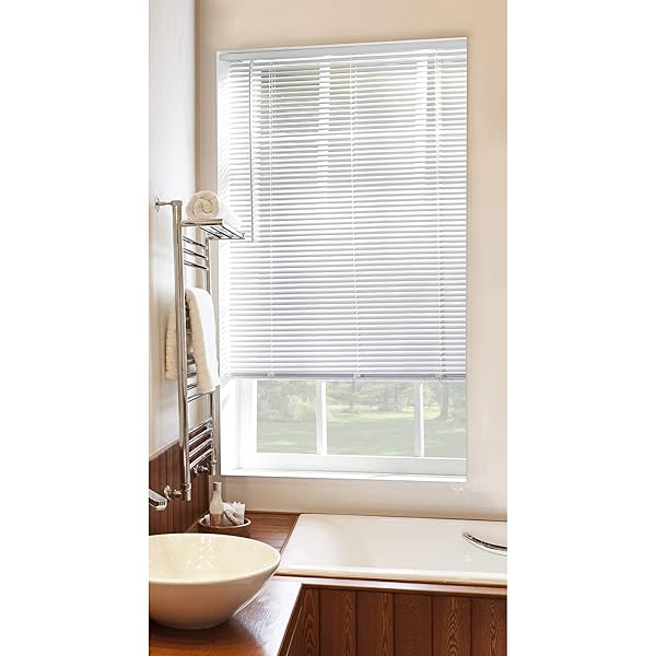 MAINSTAY CORDLESS 1″ VINYL ROOM DARKENING BLINDS, WHITE,...