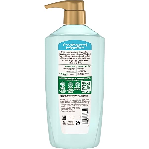 GARNIER WHOLE BLENDS COCONUT WATER & ALOE VERA REFRESHING CONDITIONER FOR NORMAL HAIR, 26.6 FL OZ, 1 COUNT (PACKAGING MAY VARY)