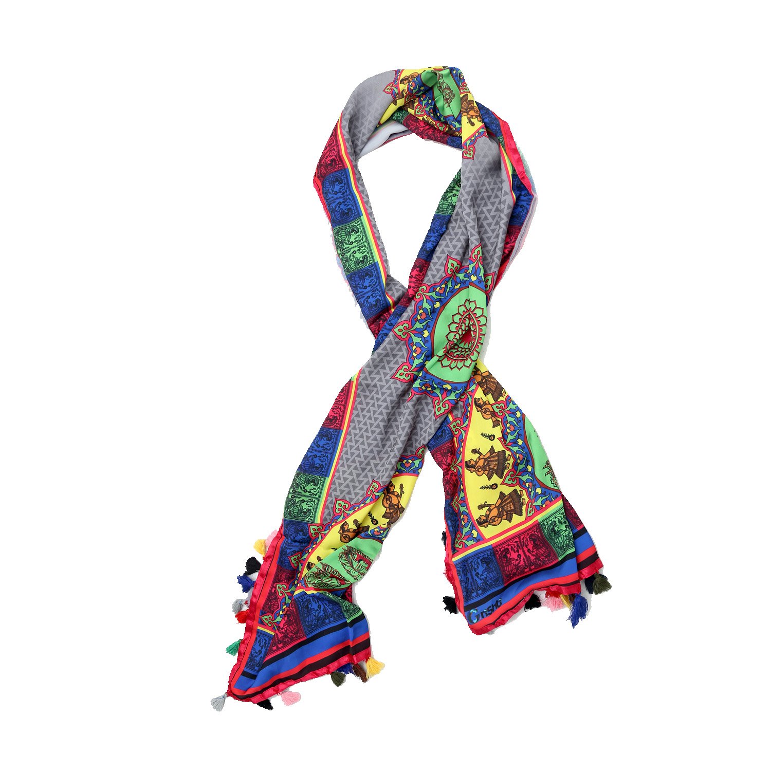 grishti saptrangi women's multicolor satin stole