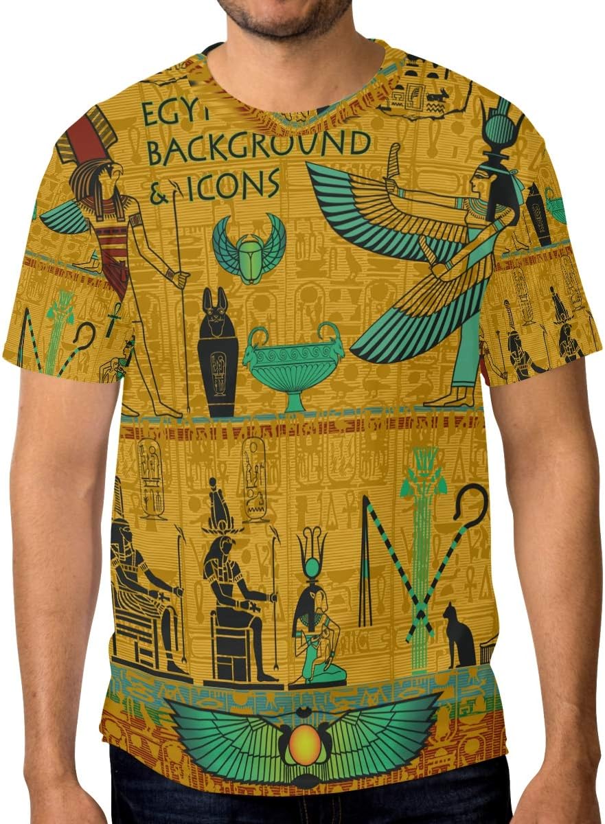 CoolPrintAll Egyptian Decor Men's Short Sleeve T-Shirt Top Tee