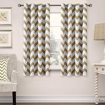 Amazon Com Taupe Chevron Blackout Curtains For Bedroom Living