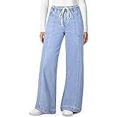 Astylish Jeans for Women Wide Leg Drawstring High Waisted Stretchy Straight Leg Jean Trendy 2025 Denim Pants