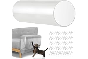 Lewondr Anti-Scratch Cat Scratching Deterrent Tape, 15.74x118 inches Transparent Clear Cat Scratch Furniture Protector, Singl