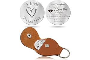 OUMILAN Pocket Hug Token Gifts for Men Boyfriend Girlfriend Inspirational Gift for Son Daughter Brother with Leather Keychain