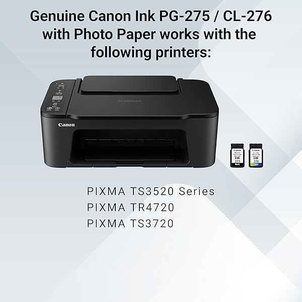 CANON PG-275 / CL-276 GENUINE INK VALUE PACK (2 CARTRIDGES), COMPATIBLE WITH TS3520/3522/4722/3720/3722, TR4720