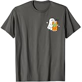 Ghost Halloween, Ghost with Energy Drink Fall Tee (Pocket) T-Shirt