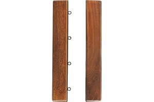 Bare Decor EZ-Floor End Trim Piece Interlocking Flooring in Solid Teak Wood (Set of 2)