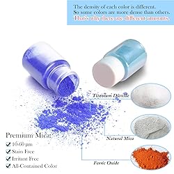 15 Bottles Slime & Candle Mica Powder, Resin Color