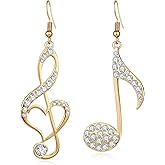 BIRSTONE Treble Eighth Music Clef Note Fish Hook Dangle Earrings