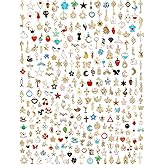 JIALEEY 300Pcs Assorted Gold-Plated Enamel Charms for Jewelry Making - Earring, Necklace, Bracelet