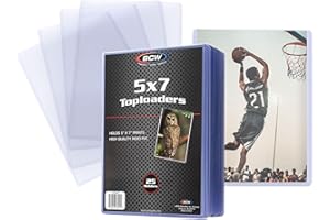 BCW 5x7 Topload Holder – 25 Count | Rigid 5x7 Toploader for Photos, Cards & Prints | Hard Plastic 5 x 7 Top Loader for Postcards, Pictures & Memorabilia Protection