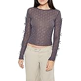 Forever 21 Womens Chevron Jacquard Cutout Crop Top