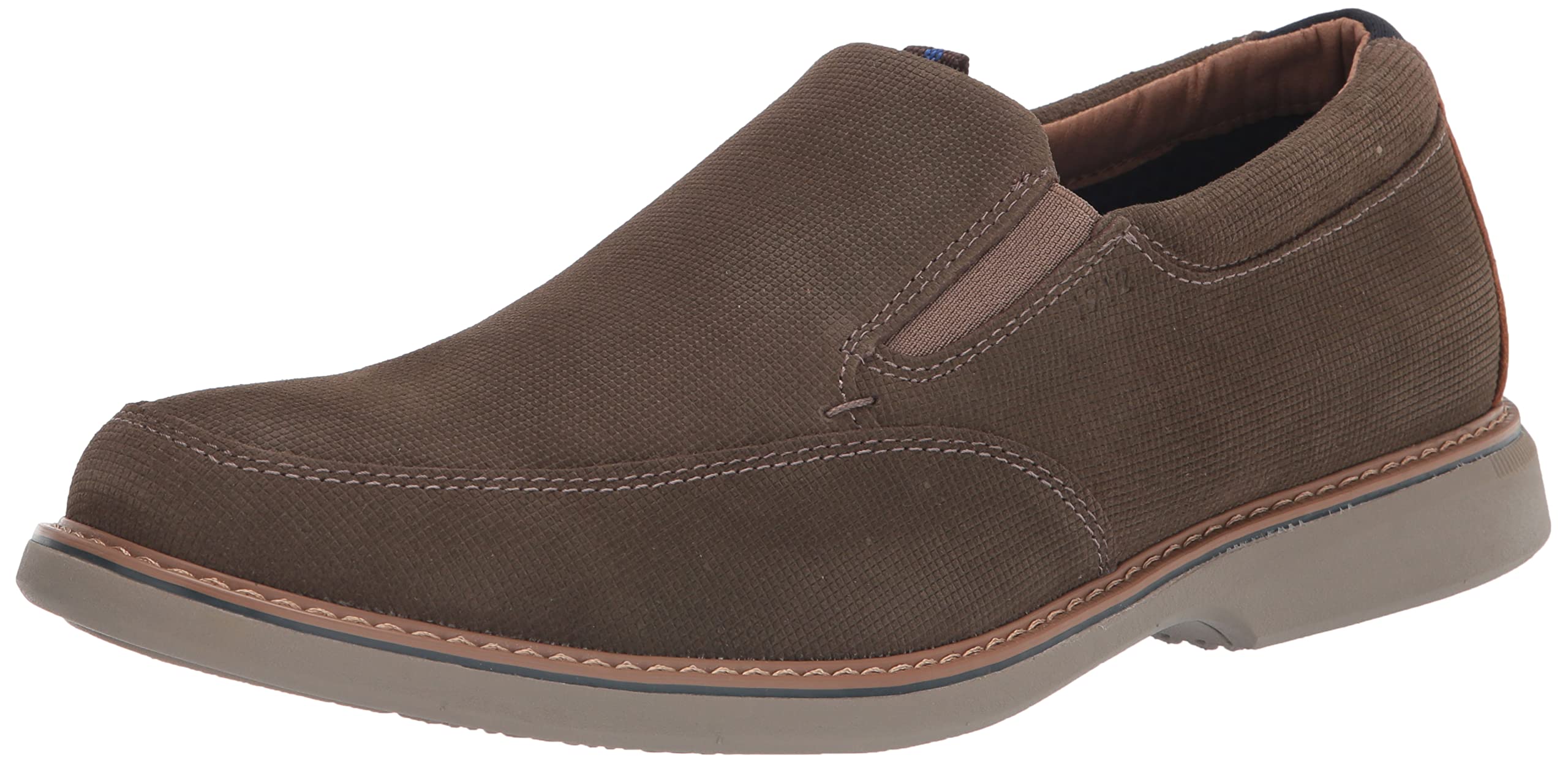 Nunn Bush Men’s Otto Moccasin Toe Slip on Leather with Lightweight Sole Loafer, Mocha, 9 X-Wide