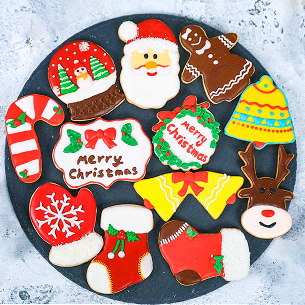 HansGo Christmas Cookie Cutters, 56PCS Gingerbread Man Cookie Cutters Mold Alphabet Cookie Cutters