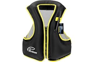 Rrtizan Inflatable Snorkel Vest for Adult, Travel Snorkeling Vest for Swimming, Snorkeling, Paddleboarding, Swim Vest Adult Suitable for 90-220lbs