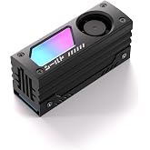 EZDIY-FAB Shield ARGB M.2 2280 SSD Heatsink, Built-in 20mm PWM Fan, Black | Active NVMe Cooling, Dual-Sided Heat Pads, Aluminum Heat Sink, 5V 3-Pin ARGB Sync, M.2 2280 SSD Support, NVMe SSD Cooling