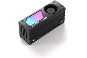 EZDIY-FAB Shield ARGB M.2 SSD Heatsink with Build-in 20mm PWM Fan, Premium Aluminum Design,5V 3-Pin ARGB Sync, High-Performan