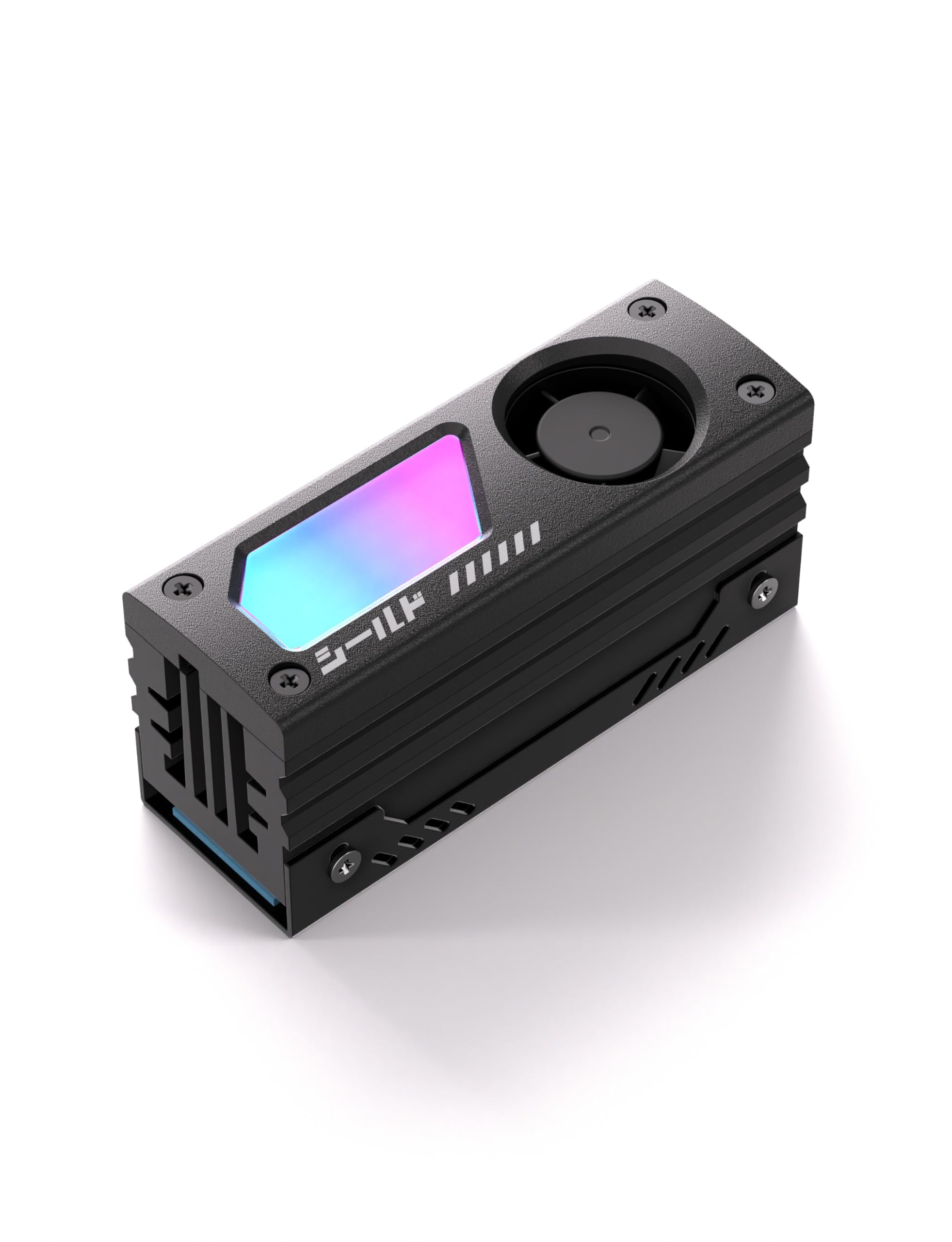 Photo 1 of EZDIY-FAB Shield ARGB M.2 SSD Heatsink with Build-in 20mm PWM Fan, Premium Aluminum Design,5V 3-Pin ARGB Sync, High-Performance SSD Cooler for M.2 2280-Black-1 Pack