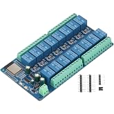 16 Channel Relay Module, -WROOM-32E WiFi BLE DC 5-12V Input 16 Relay Output Board for Smart Home Automation IoT Control and Secondary Development