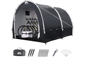 Happy Travel Bike Storage Tent Shed, Outdoor Waterproof Bicycle Covers Shelter with Window for 2/3/4/6/8 Bikes,Oversized Outside Portable Sheds for Lawn Mower,Garden Tools