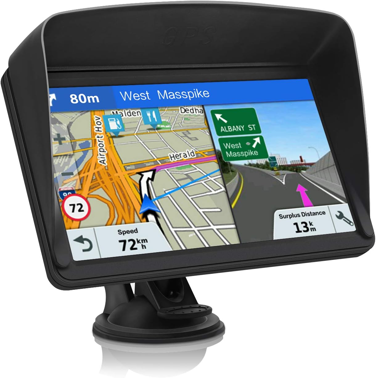 GPS Navigation for Car, Lifetime Maps Update Car Navigator, GPS Navigation System Voice Broadcast Navigation, Free North America Map Updata Contains USA, Canada, Mexico map