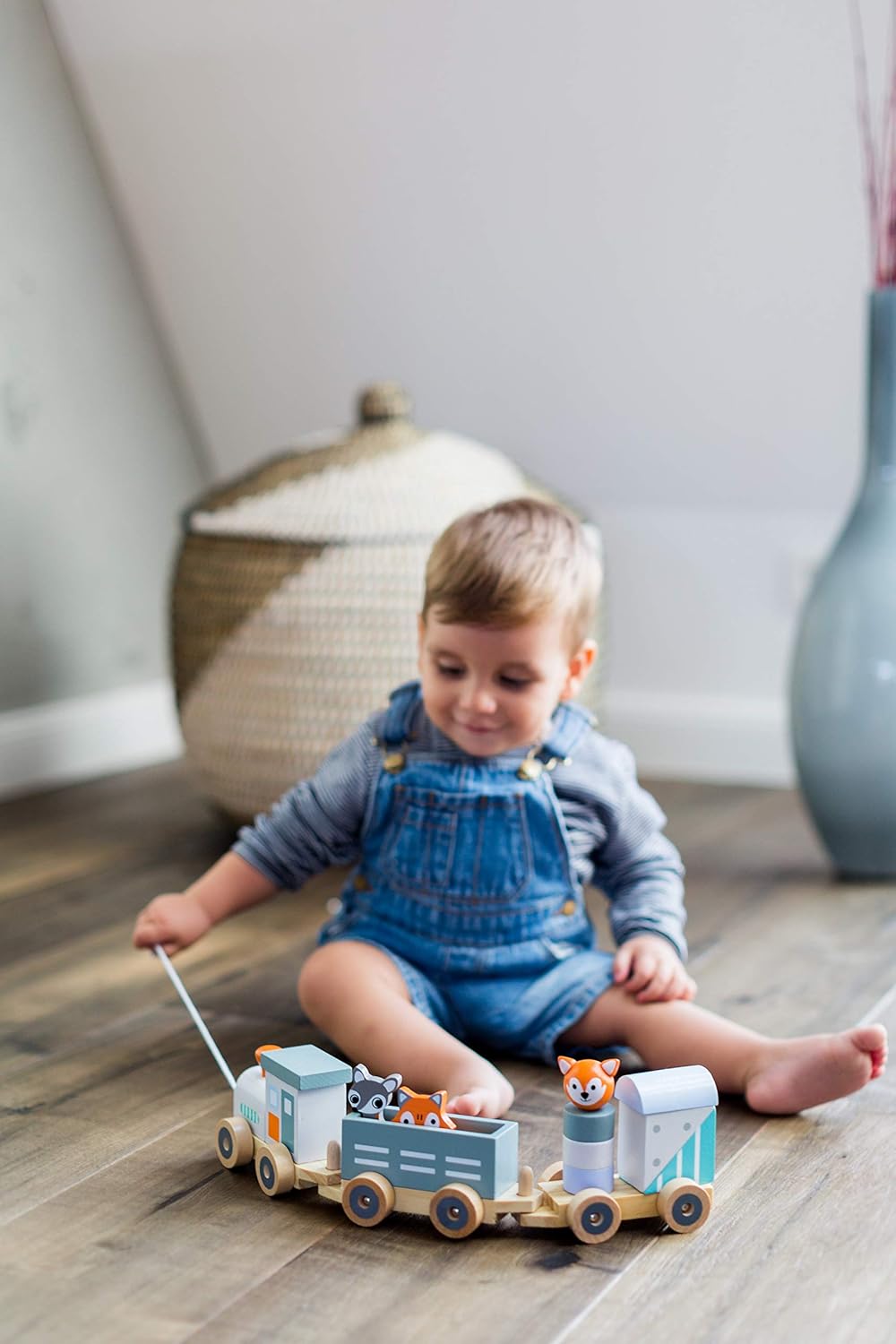 Kindsgut Petit Train En Bois Et Cubes De Construction Jouet En Bois Bebe Les Animaux Du Zoo Rayures Amazon Fr Jeux Et Jouets