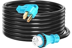 CircleRiver UL Listed 50 Amp 15 Feet Generator Extension Cord, NEMA 14-50P Male to SS2-50R & CS6364 STW 6/3+8/1 AWG 125/250V Generator Power Cord Twist Lock Connectors for Generator to House