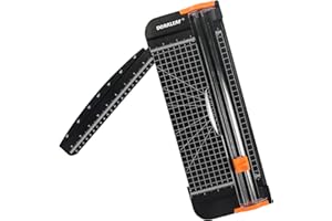 DORALEAF Paper Cutter for Classroom, 12 Inch Small Paper Trimmer Scrapbook Supplies Tool with Automatic Security Safeguard and Side Ruler, for Craft / A4/ Photo Paper (Black)