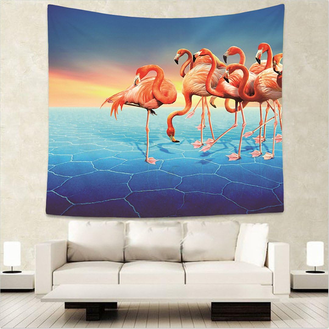 Dodoer Wlid Animal Of African Savanna Wall Hanging Mural The King Lion Flamingo Giraffe Printed Tapestry Room