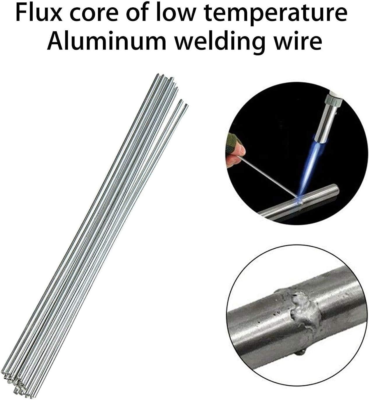Solution Welding Flux-cored Rods, Aluminum Welding Rods, 30Pack 50cm/19.7inch long No Flux Required Easy Melt Welding Rods Low Temperature Aluminum Welding, Low Melting Point - - 