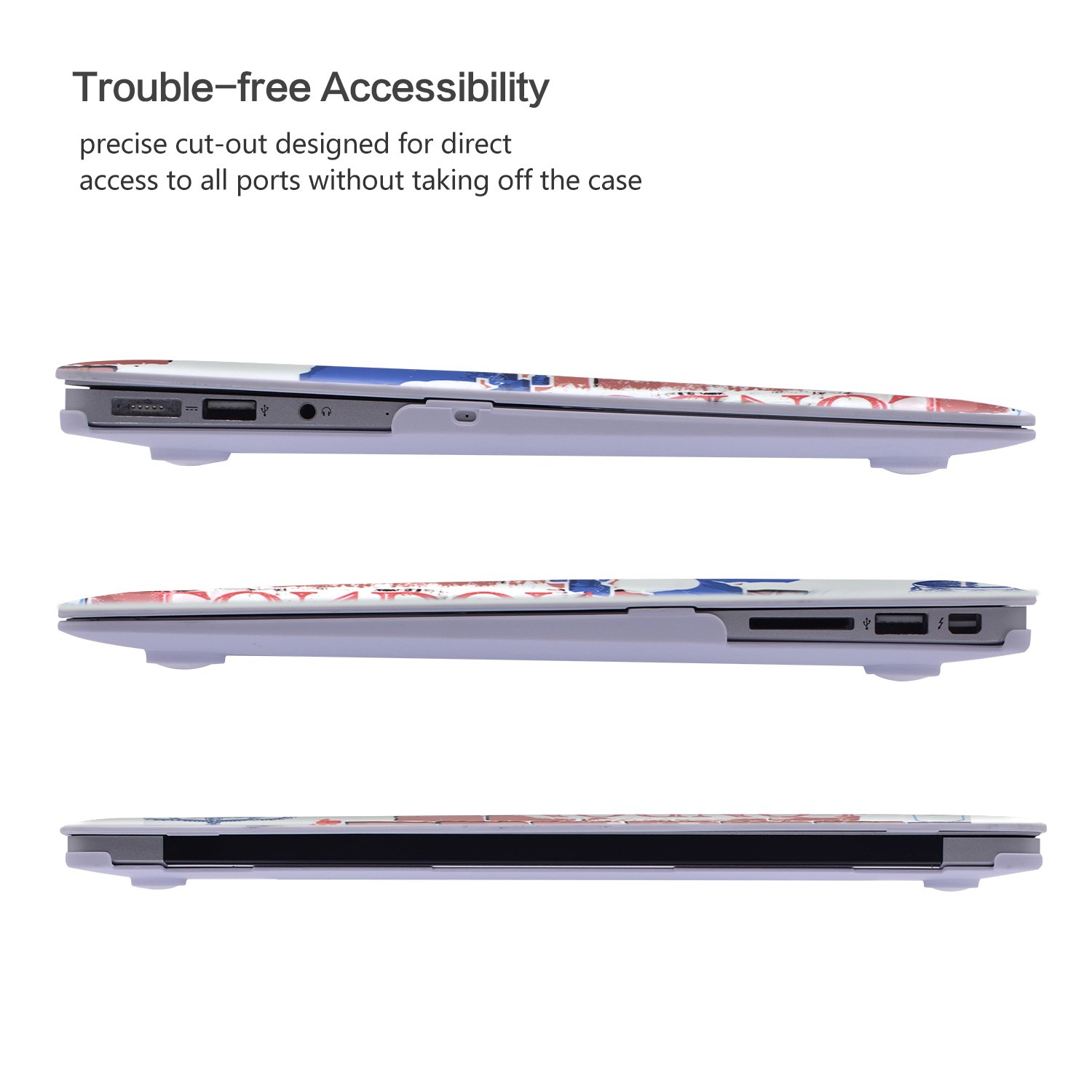 EGONE Macbook Air Case Cover Flag Painting Plastic Hard Protective Shell & Keyboard Cover For 13\