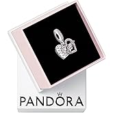 PANDORA Heart & Mom Dangle Charm - Compatible Moments Bracelets - Jewelry for Women - Made with Sterling Silver & Cubic Zirconia - With Gift Box