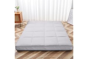 Meulbaty Full Size Futon Mattress - Extra Thick Foldable Japanese Floor Mattress - Memory Foam Sleeping Pad for Adults - Tatami Mat Suitable for Camping & Guest - Gray