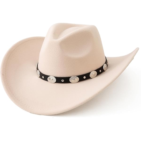 Lanzom Women Men Retro Felt Wide Brim Western Cowboy Cowgirl  display picture 3