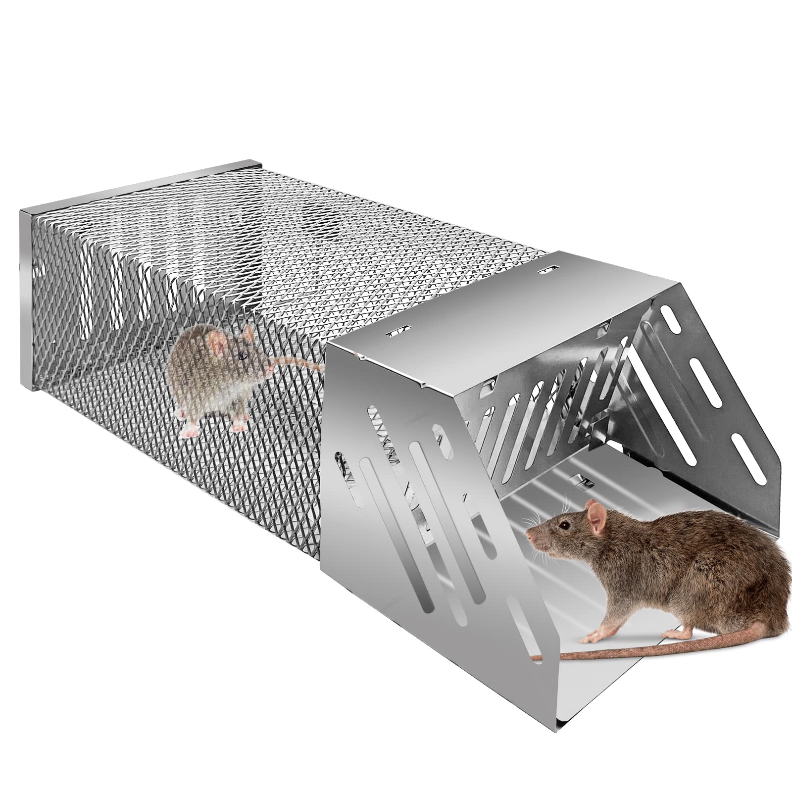 Photo 1 of Humane Rat Trap, Automatic Continuous Cycle Mouse Traps, Catch Rat Trap Cage, That Work for Indoor and Outdoor Small Animal - Mouse Voles Hamsters Live Cage Catch and Release