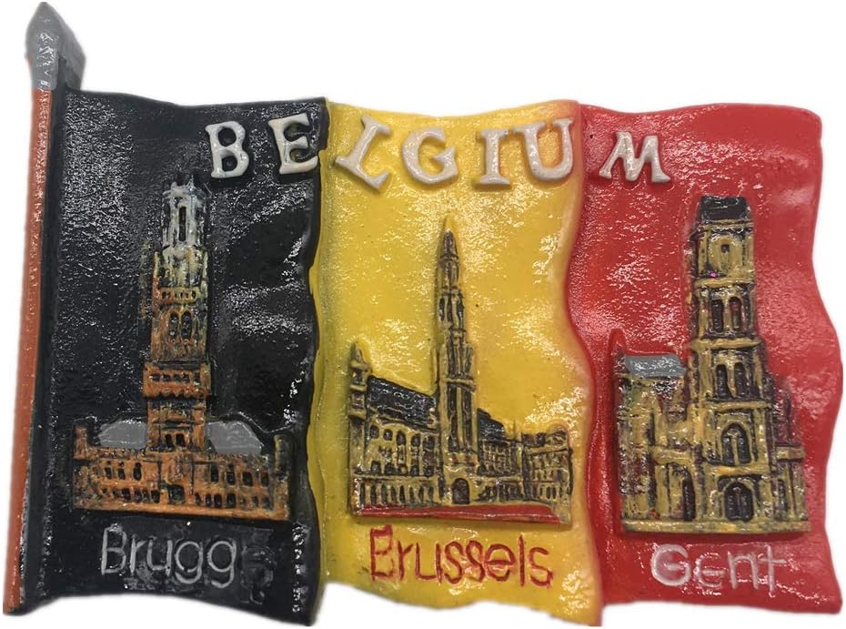 Flag Belgium Fridge Magnet City Travel Souvenir Collection 3D Resin Handmade Craft Gift
