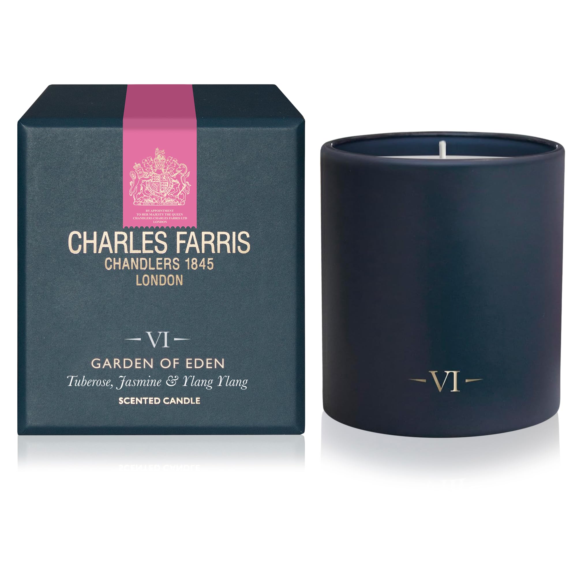 Charles Farris Luxury Scented Candle - Tuberose, Jasmine & Ylang Ylang - 50+ Hours Burn Time - Artisan Hand-Finished Glass Jar, Made in England (Garden of Eden) — image 1