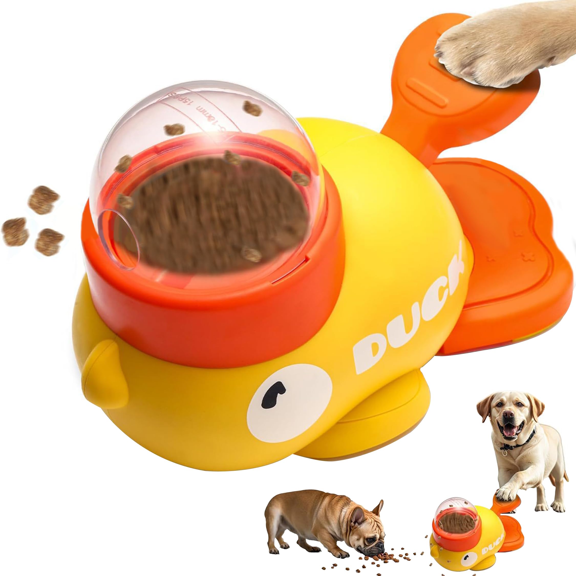 Photo 1 of Marchul Rolling Duck Interactive Dog Slow Feeder Toy: Slow Eating Puzzle Game, Wobbling Action, Self-Serve Treat Dispenser for Mental Stimulation, Food-Grade Safe