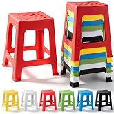 TURSTIN 6 Pack Plastic Stack Stools, 16.9 Inch Stackable Nesting Stools, 6 Mixed Colors Portable Stacking Backless Bar Stool Flexible Seating Chairs for Office Home