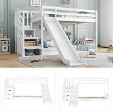 BTM Children's Bunk Bed Frame 3FT with Ladder & Slide, Storage Steps view 6