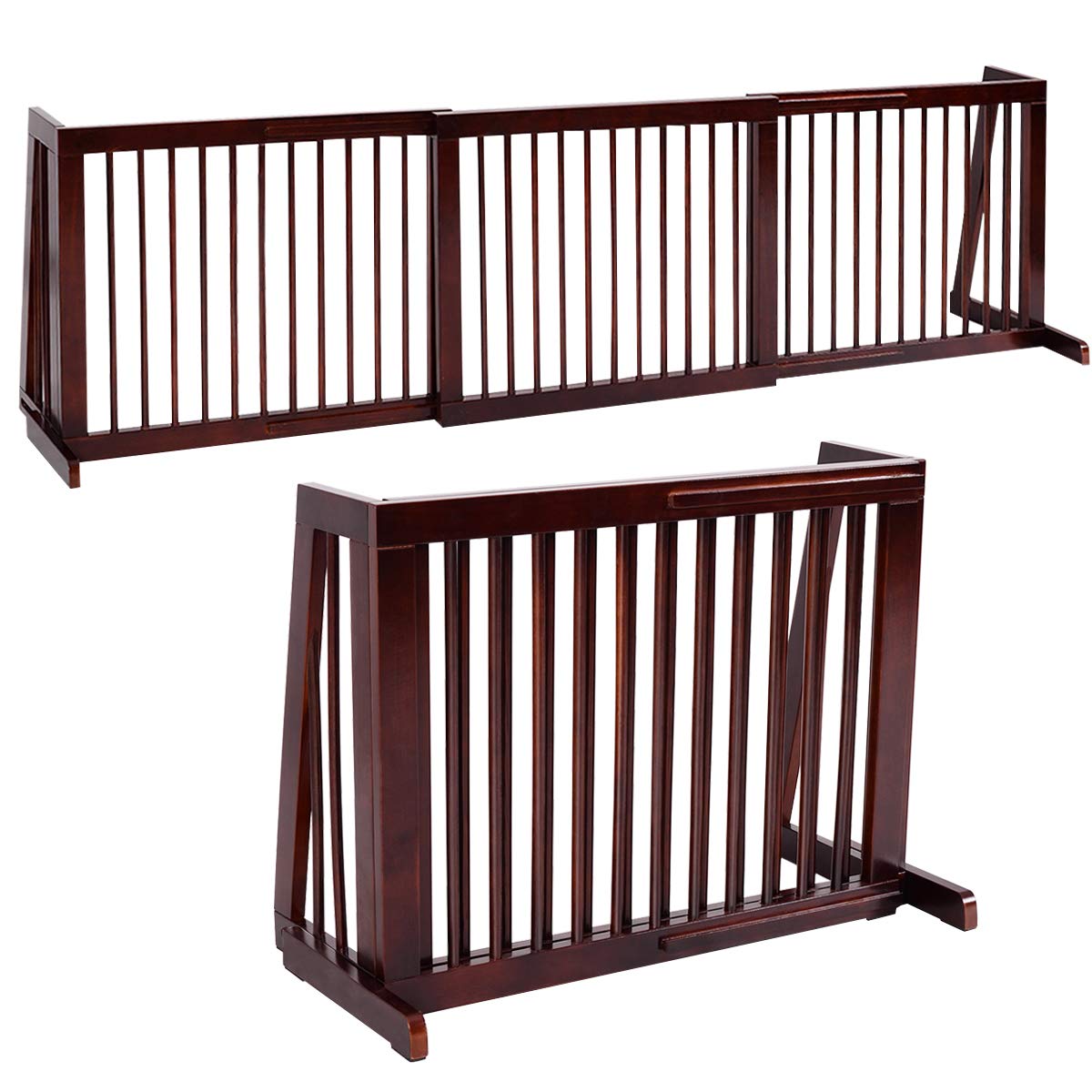 you and me free standing wooden pet gate